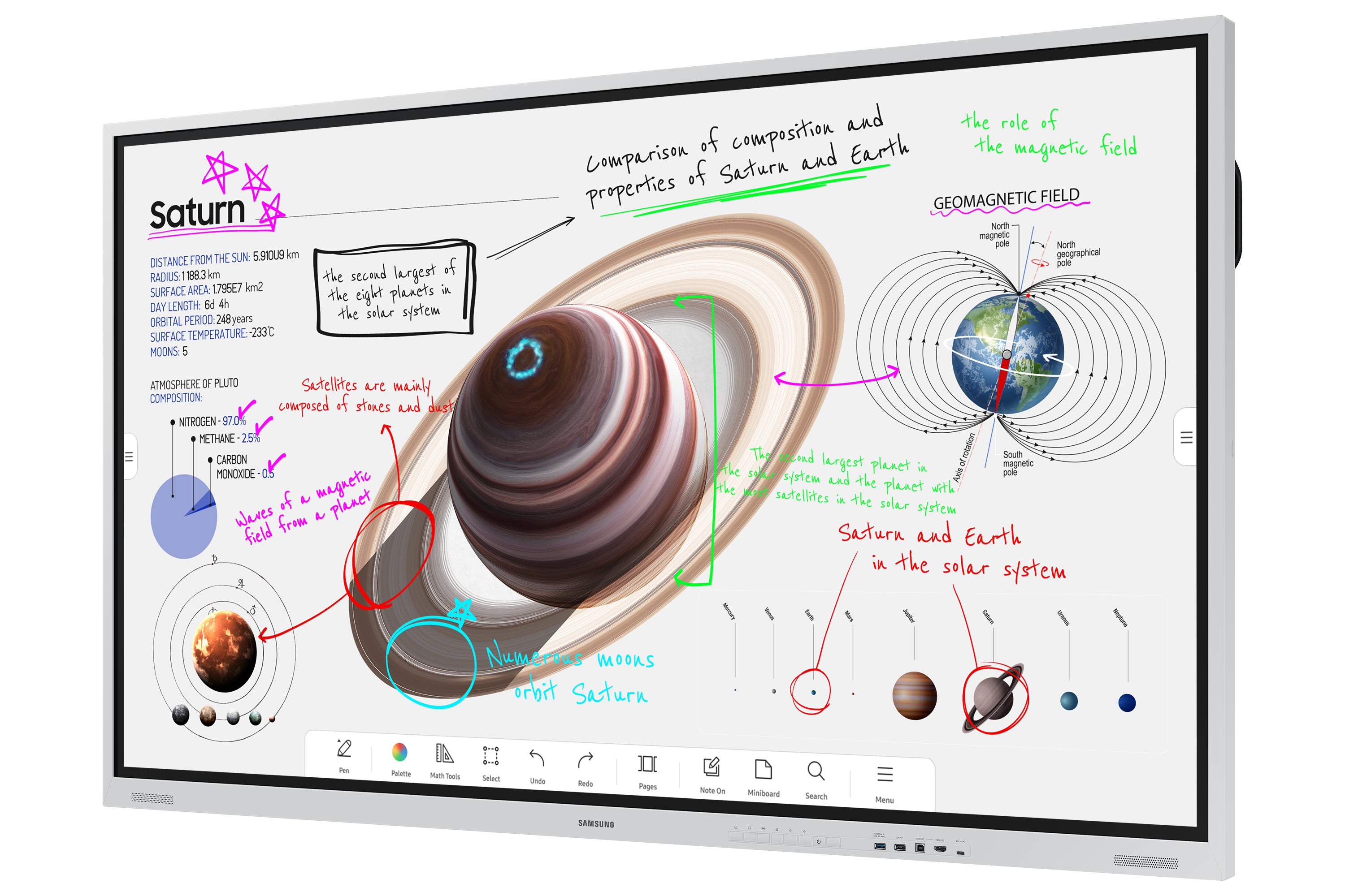 SAMSUNG 85" FLIP PRO WM85B DIGITAL FLIPBOARD,UHD,TOUCH, HDMI X2, DP, TIZEN 6.5 LANDSCAPE