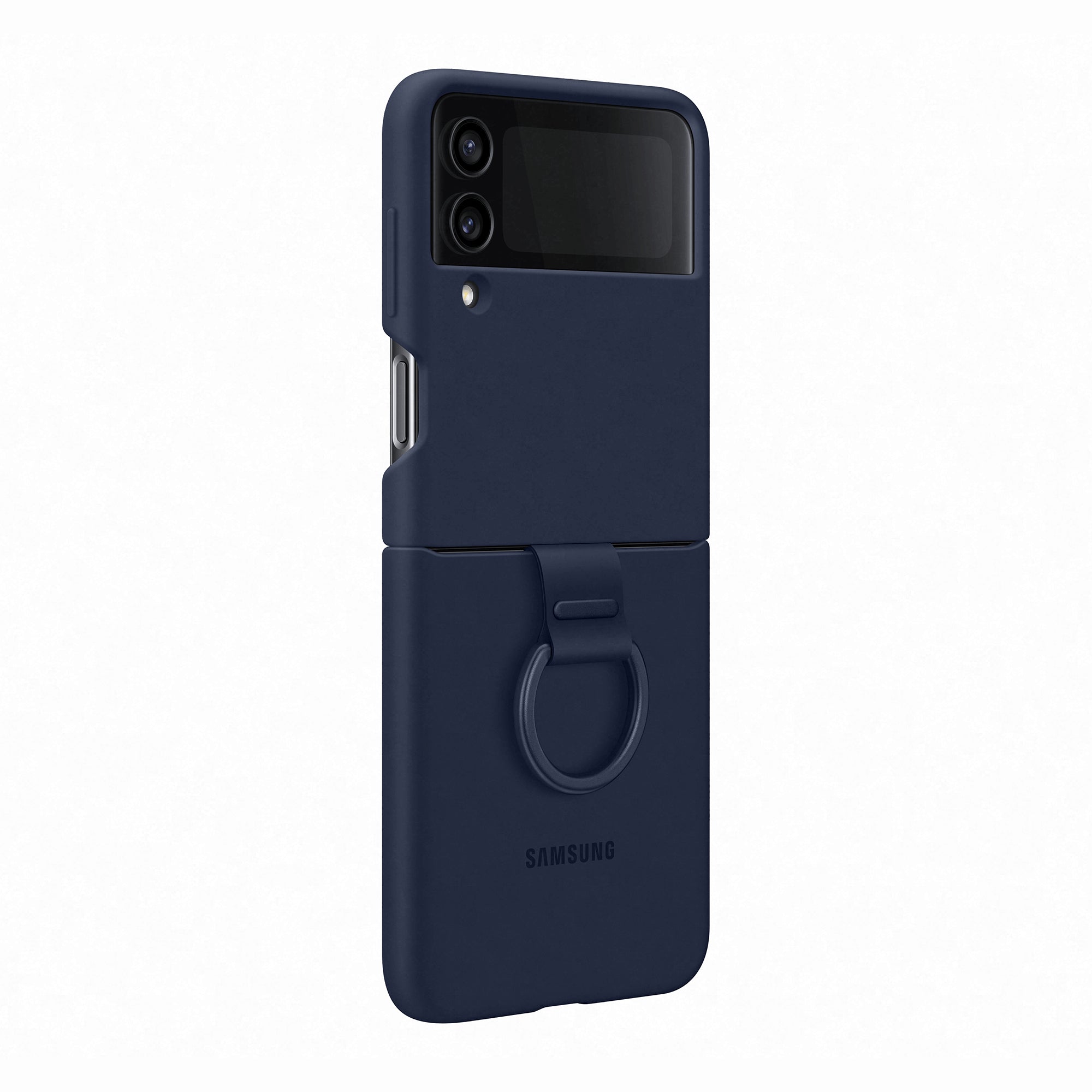 SAMSUNG Z FLIP4 SILICONE COVER WITH RING NAVY