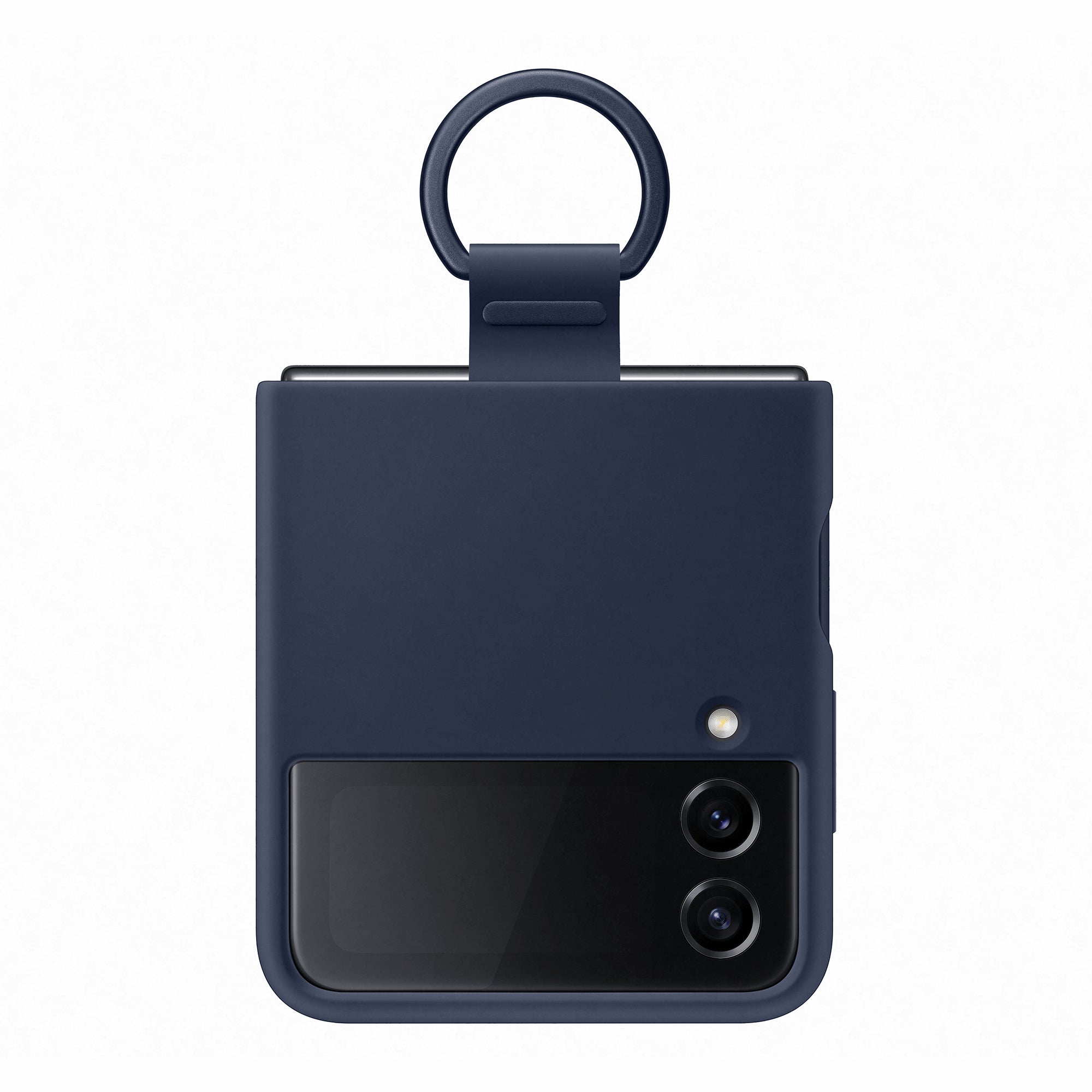 SAMSUNG Z FLIP4 SILICONE COVER WITH RING NAVY