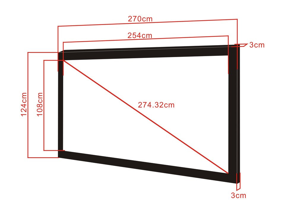 M 2.35:1 FRAMED PROJECTION SCREEN 254X108, 108"