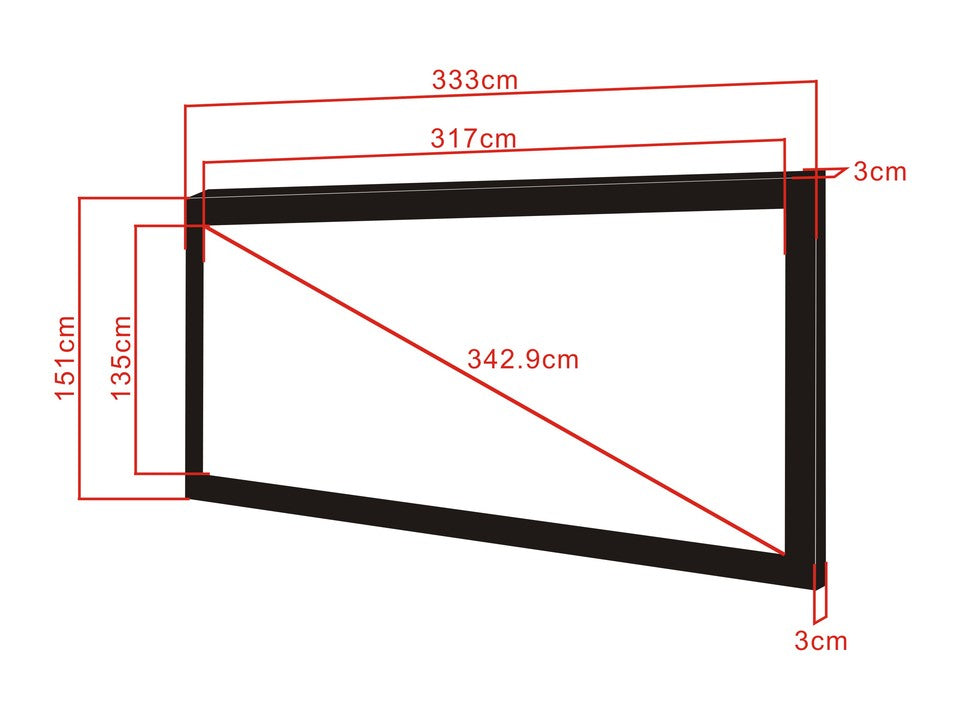 M 2.35:1 FRAMED PROJECTION SCREEN 317X135, 135"