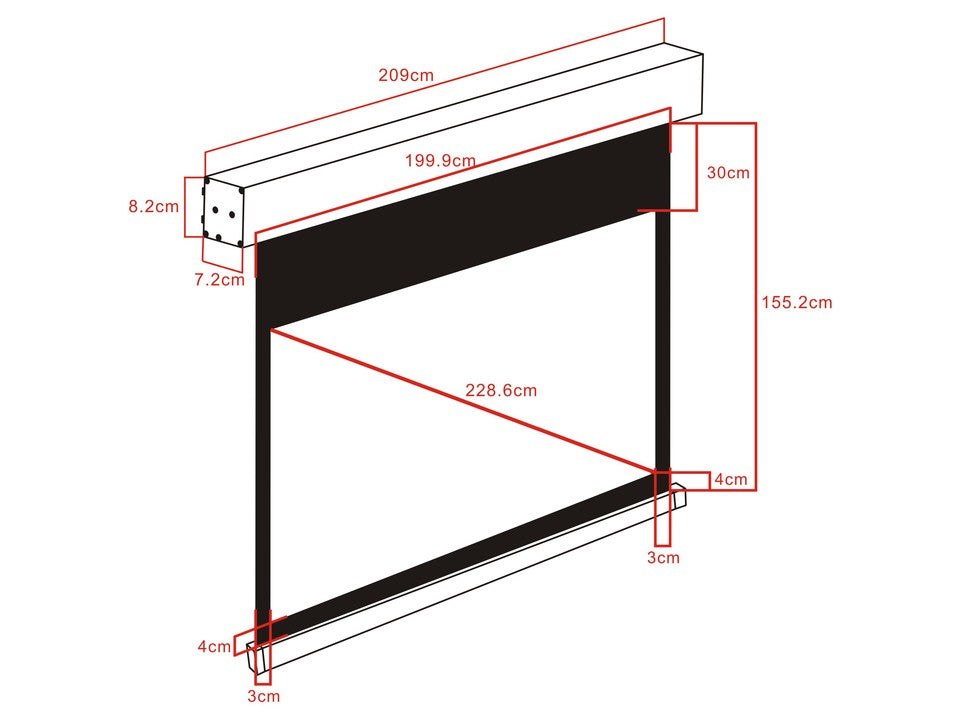 M 16:10 MOTORIZED PROJECTION SCREEN 193,9X121,2, 90" BLACK EDITION