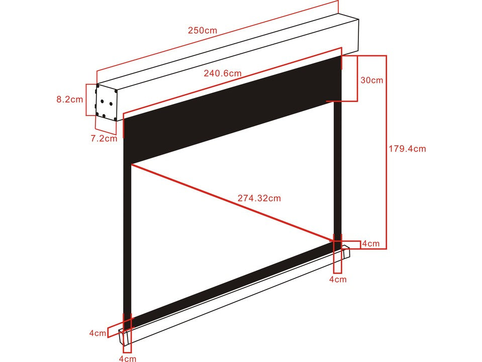 M 16:10 MOTORIZED PROJECTION SCREEN 232,6X145,4, 108" BLACK EDITION