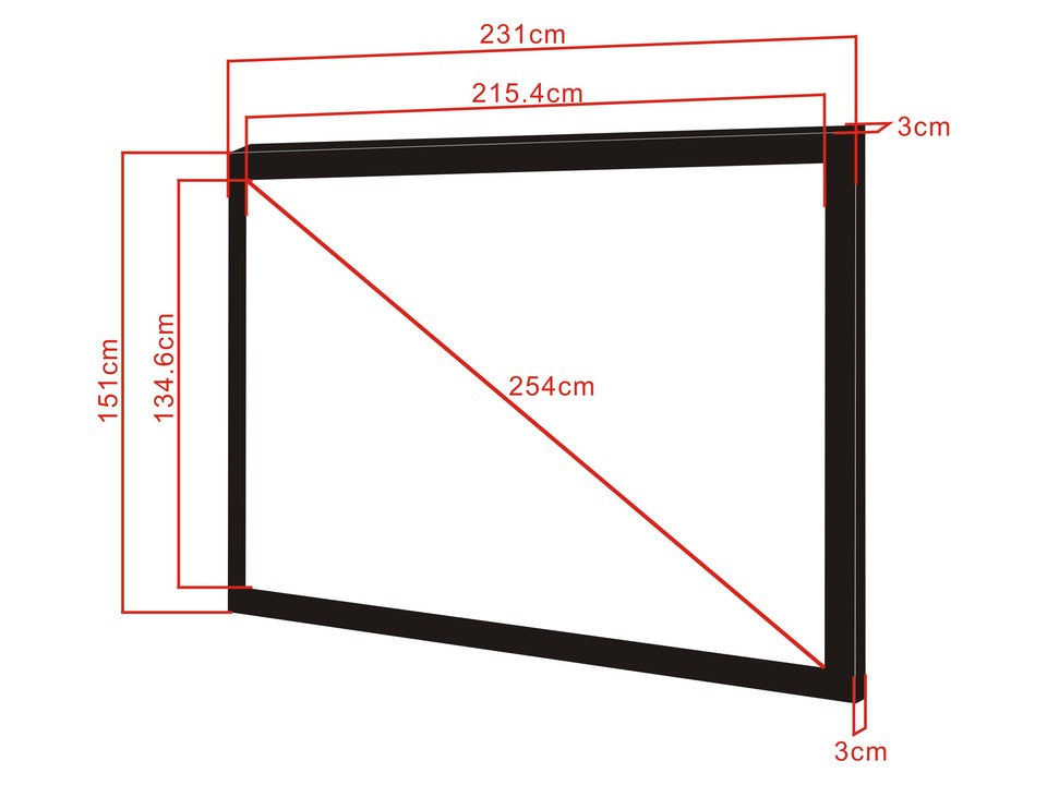 MB 16:10 M FRAMED PROJECTION SCREEN DELUXE - PROJECTION SCREEN - 100 IN ( 254 CM ) - MATTE WHITE