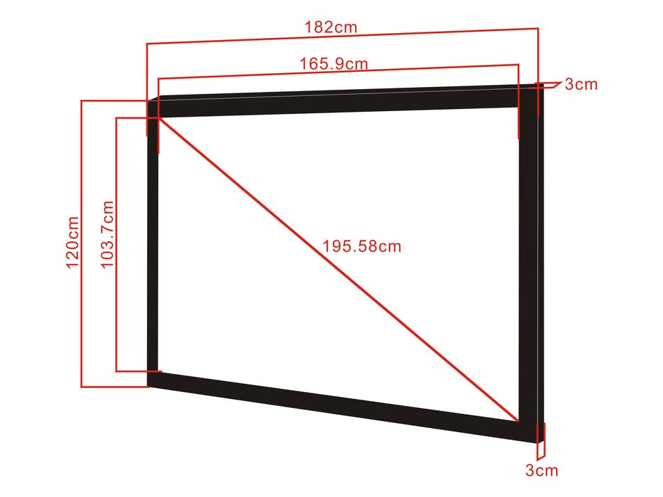 M 16:10 FRAMED PROJECTION SCREEN 165,9X103,7, 77"