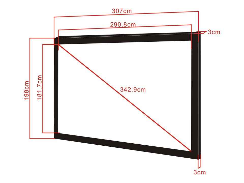 MB 16:10 FRAMED PROJECTION SCREEN 290,8X181,7, 135"