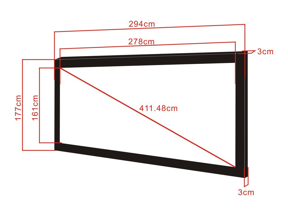 M 2.35:1 FRAMED PROJECTION SCREEN 378X161, 162"