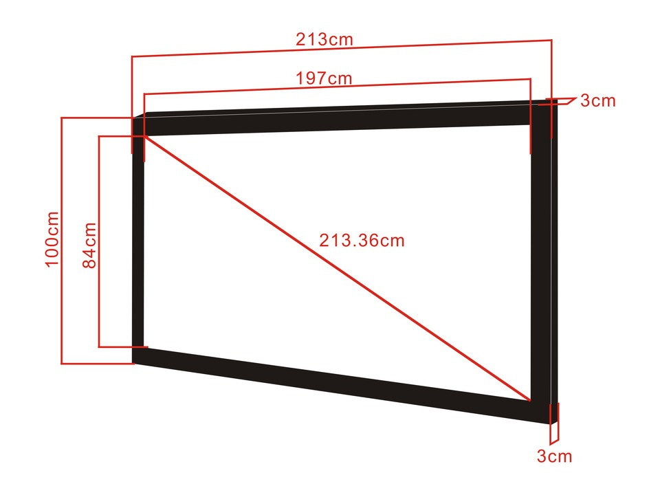 M 2.35:1 FRAMED PROJECTION SCREEN 197X84, 84"