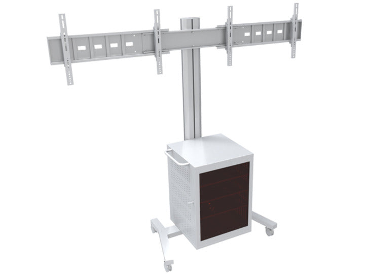 M PUBLIC DISPLAY STAND 180 DUAL MEDIABOX4 SILVER