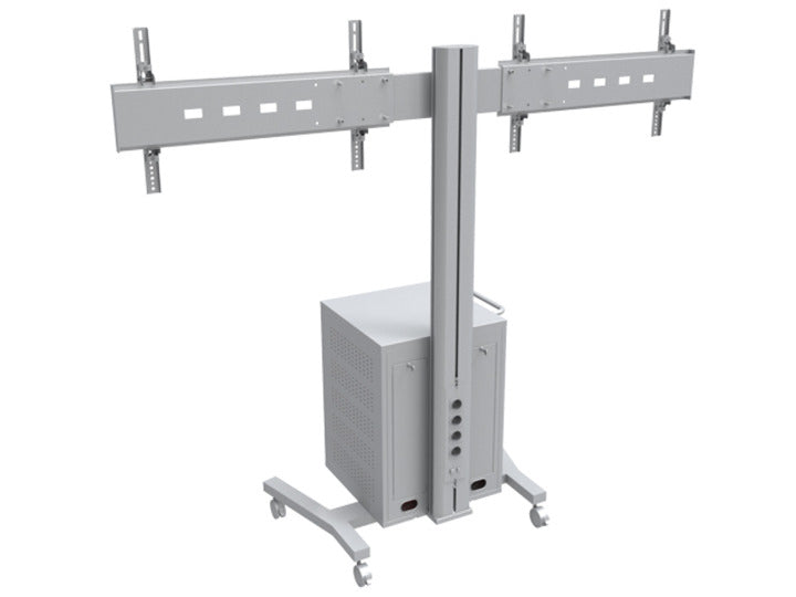 M PUBLIC DISPLAY STAND 180 DUAL MEDIABOX4 SILVER