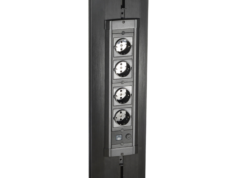 M PUBLIC DISPLAY STAND PILLAR 70 BLACK, INCL. 220V POWER RAIL