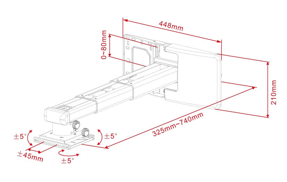 MB PROJECTOR MOUNT SHORT THROW M DELUXE 300-700 25KG