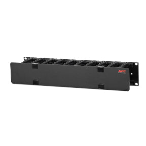 APC HORIZONTAL CABLE MANAGER, 2U X 4" DEEP, SINGLE-SIDED WITH COVER