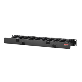 APC HORIZONTAL CABLE MANAGER, 1U X 4" DEEP, SINGLE-SIDED WITH COVER