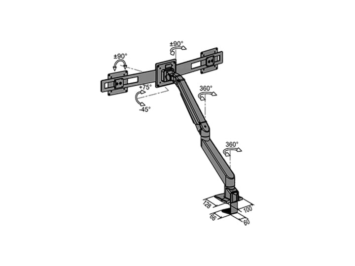 M VESA 75 100 DUO QUICK RELEASE PLATE BLACK