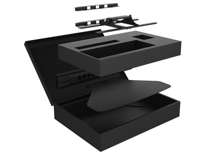 M PUBLIC DISPLAY STAND 110 TILT & TABLE FLOORBASE, FLIGHT CASE