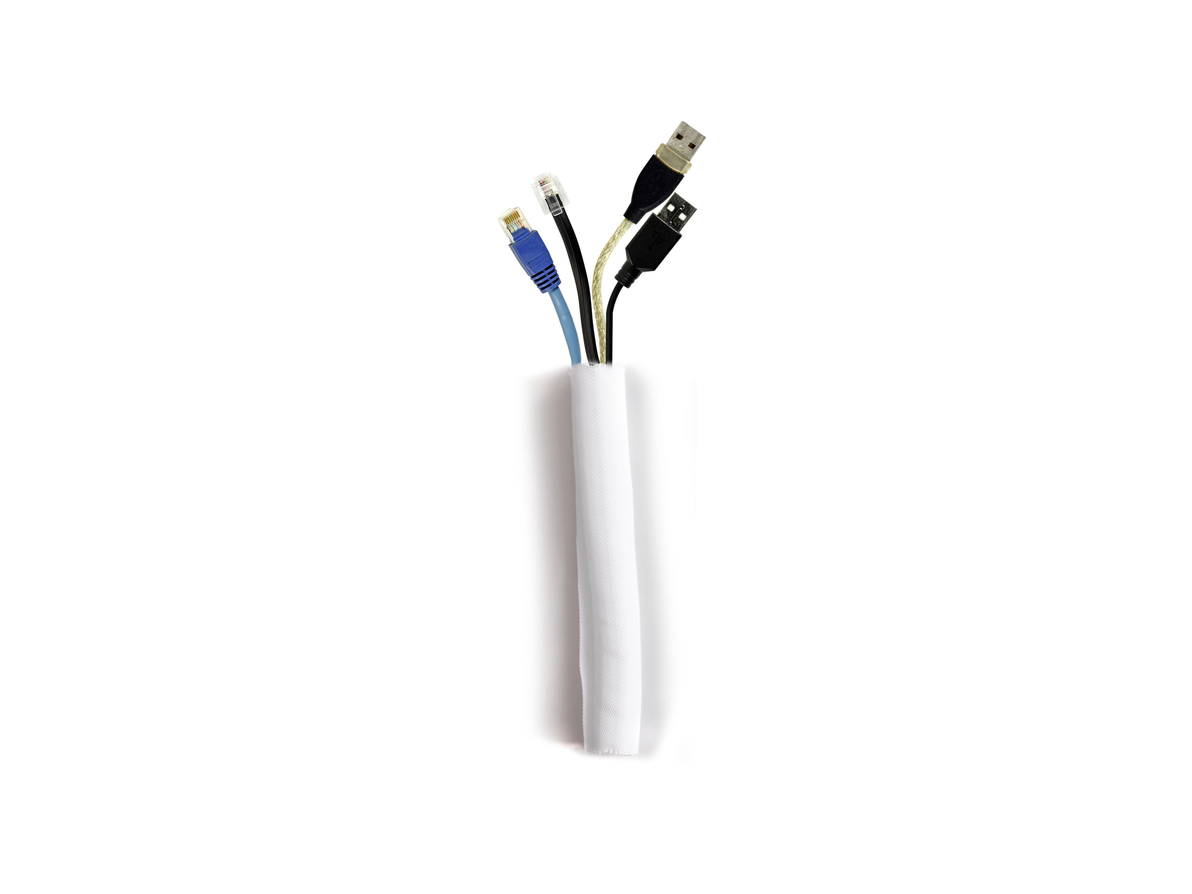 M UNIVERSAL CABLE SOCK SELF WRAPPING 25MM WHITE 25M-L