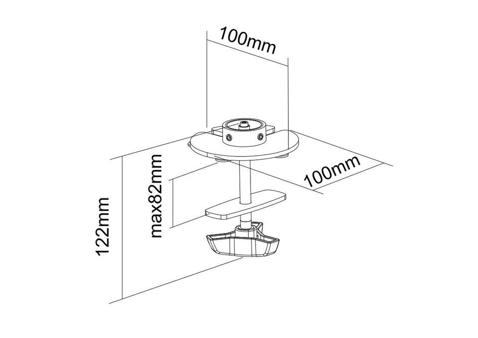 M DESKMOUNT BASIC SINGLE/DUAL/TRIPLE/QUAD GROMMET BASE