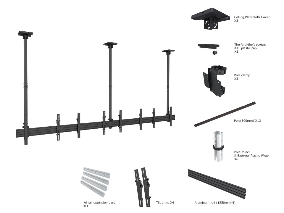 MB CEILING MOUNT PRO 4X1U