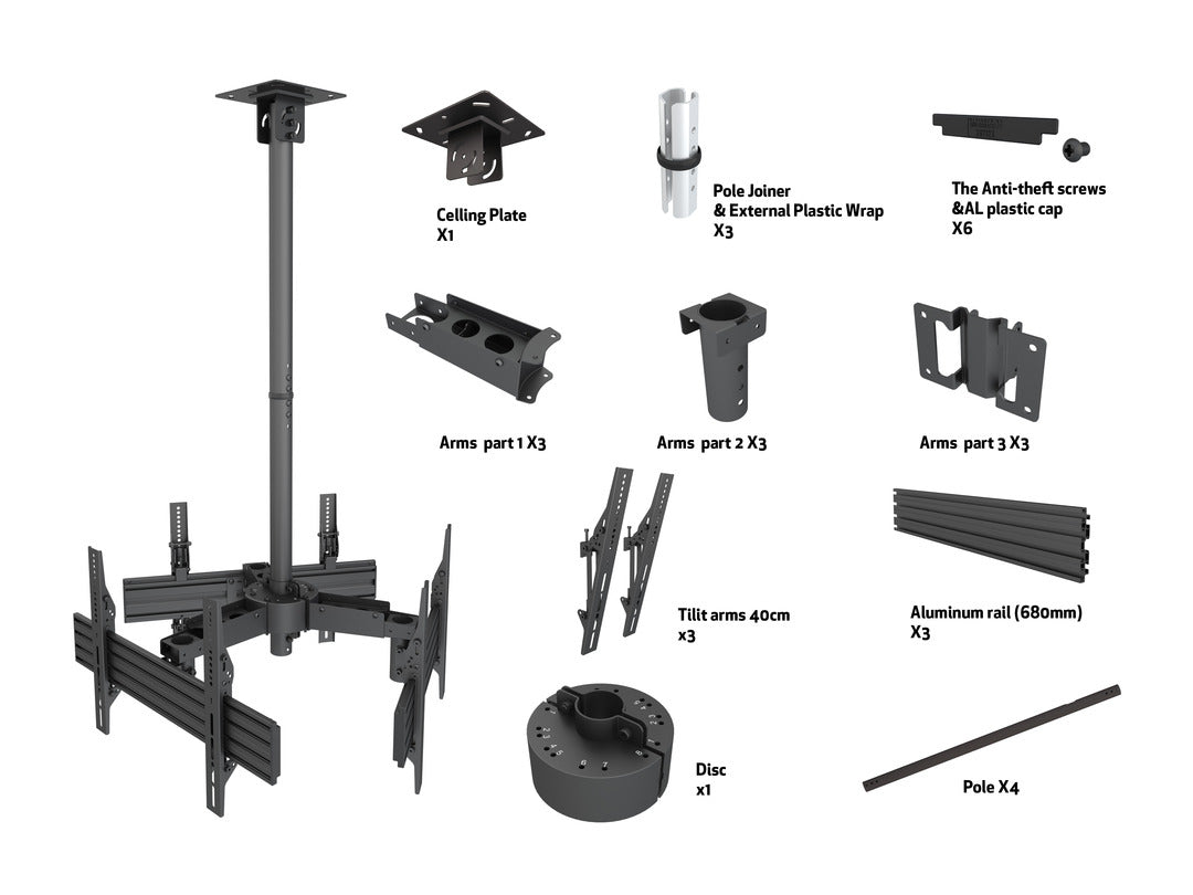 MB CEILING MOUNT PRO 3U