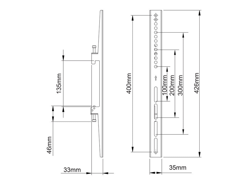 MB PRO SERIES - FIXED ARMS 400MM