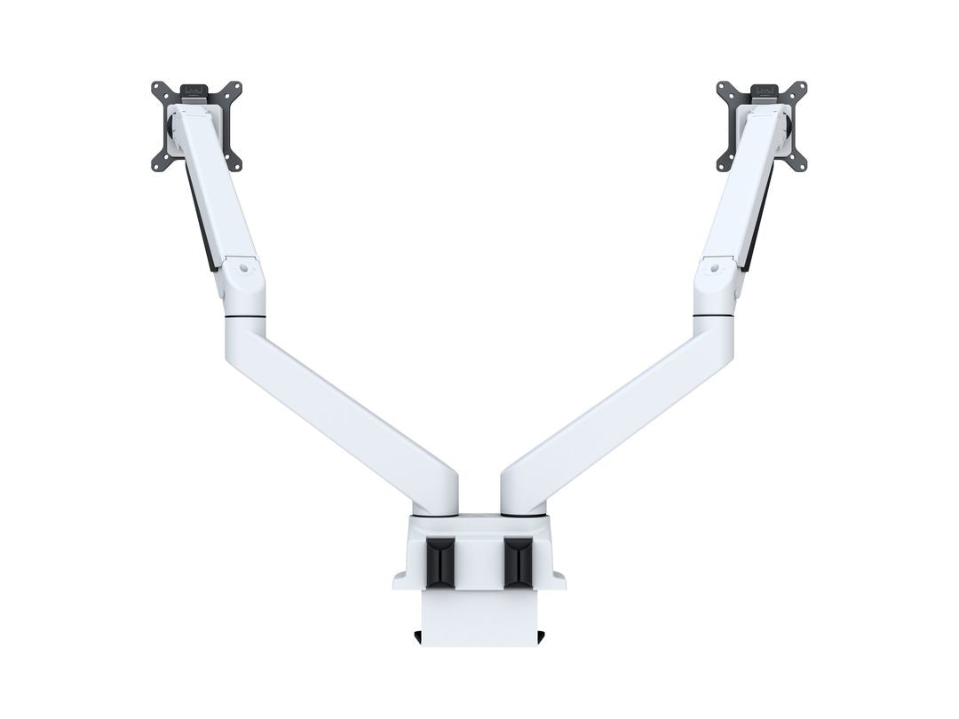 M VESA GAS LIFT ARM DUAL SIDE BY SIDE WHITE