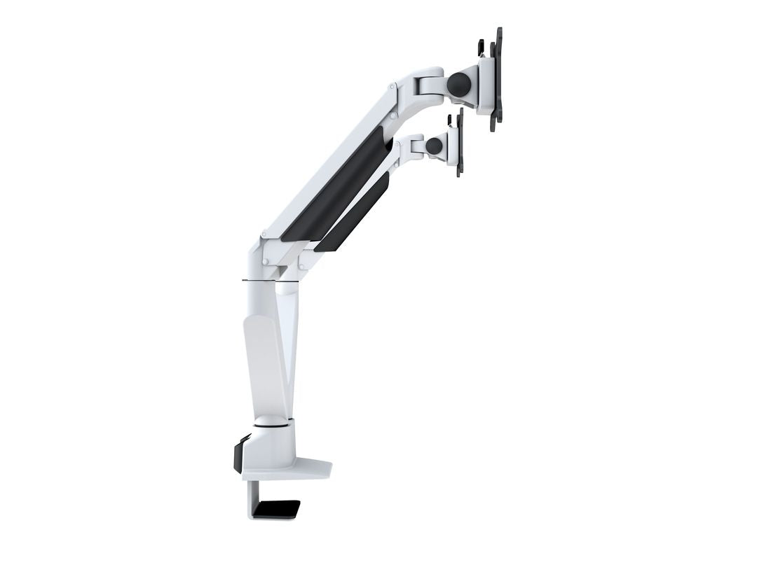 M VESA GAS LIFT ARM DUAL SIDE BY SIDE WHITE