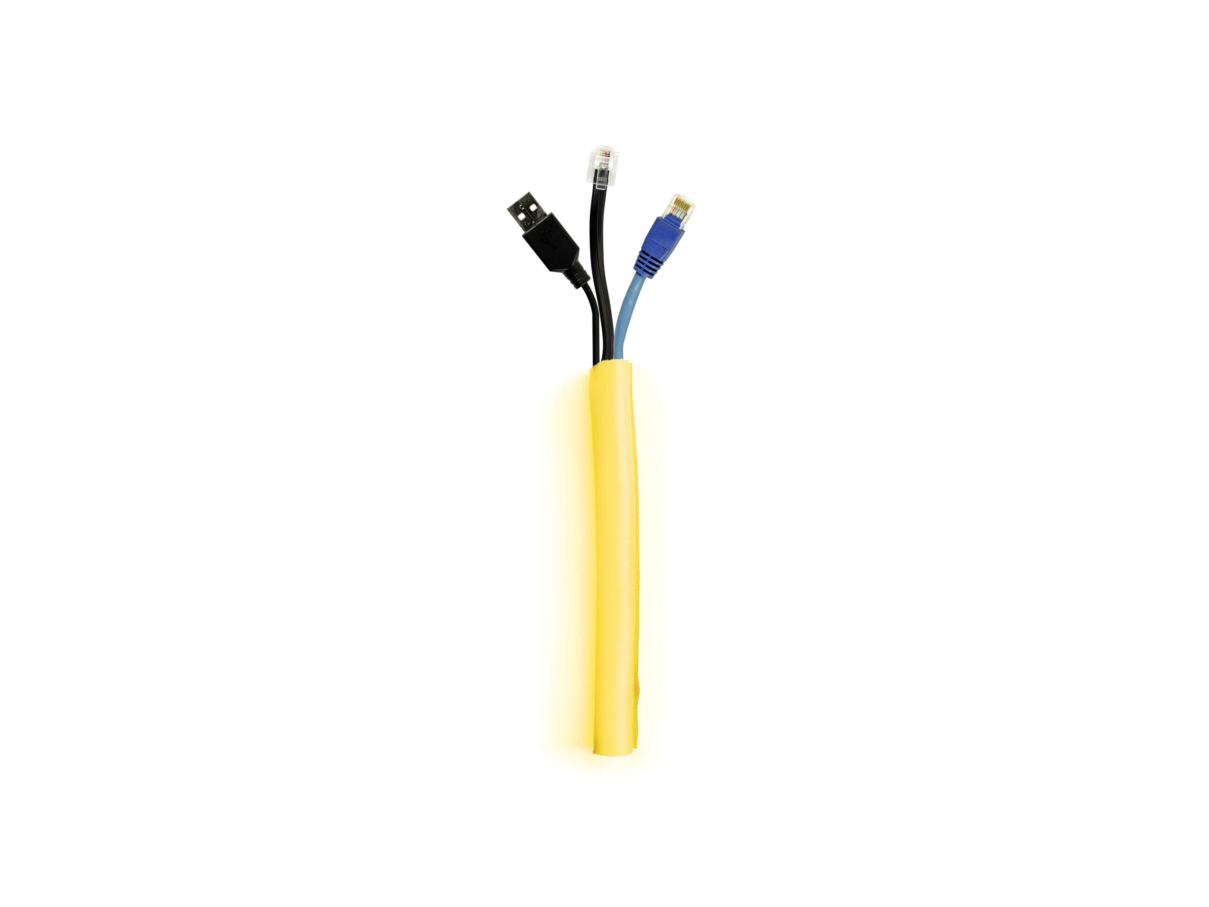 M UNIVERSAL CABLE SOCK SELF WRAPPING 19MM YELLOW 25M