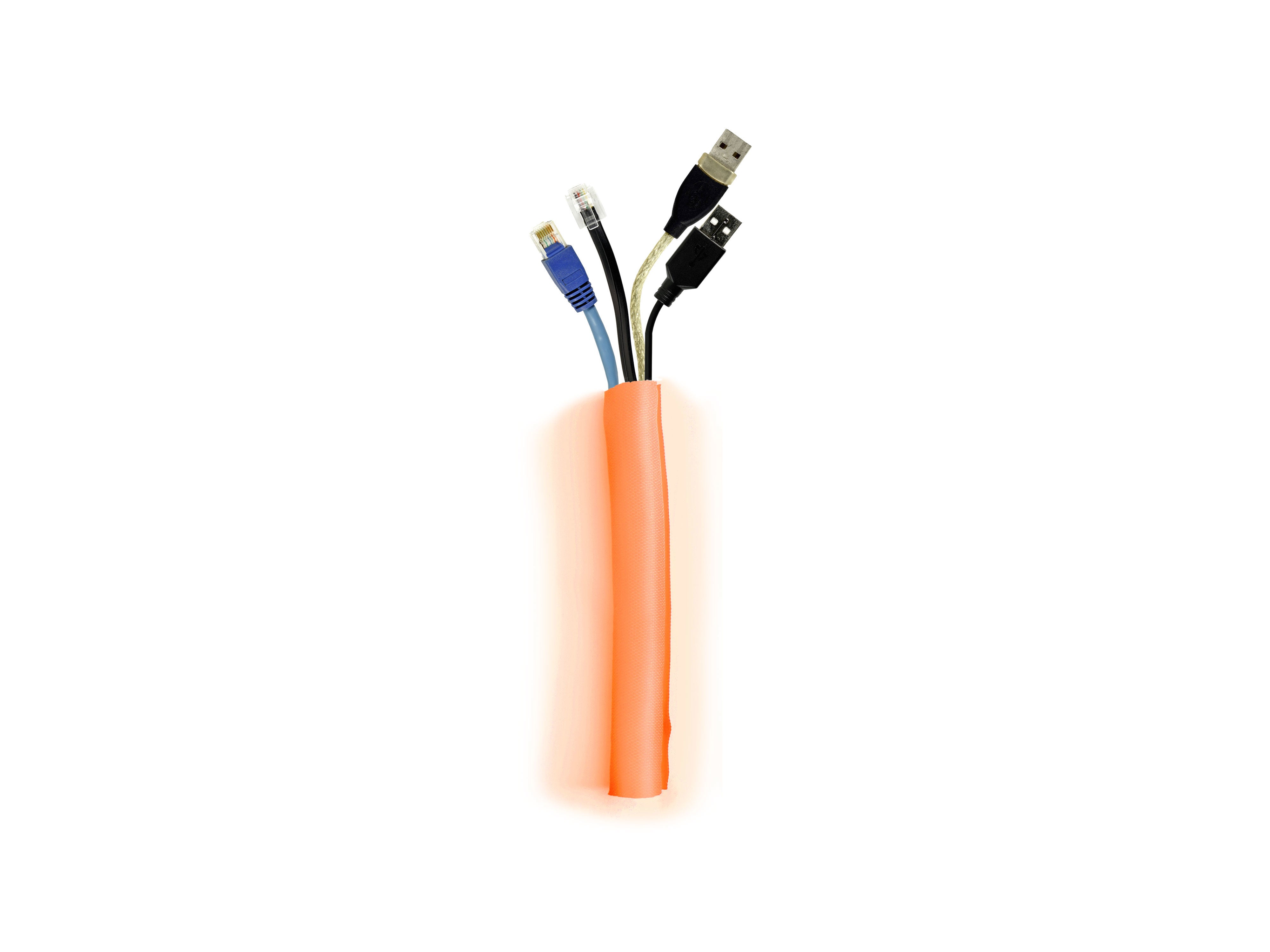 M UNIVERSAL CABLE SOCK SELF WRAPPING 25MM ORANGE 25M