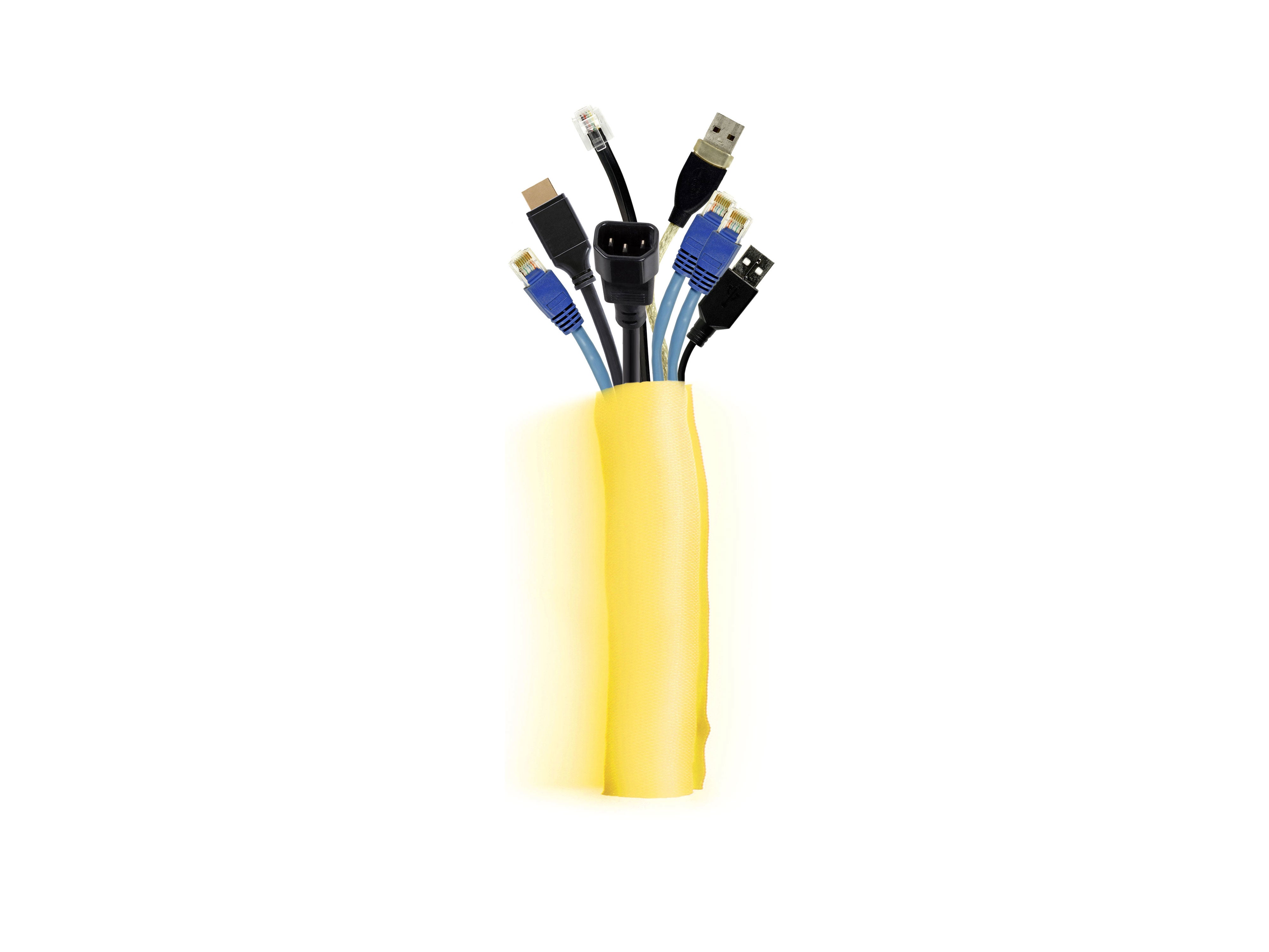 M UNIVERSAL CABLE SOCK SELF WRAPPING 40MM YELLOW 25M