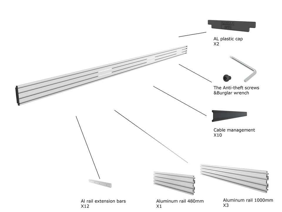 MB PRO SERIES - TRIPLE SCREEN RAIL SILVER