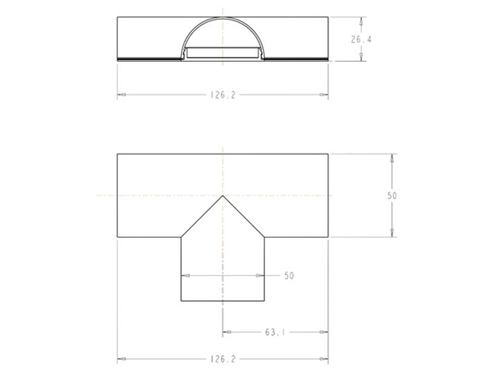 M CABLE COVER T JOINT 50MM WHITE