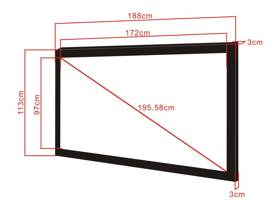 M 16:9 FRAMED PROJECTION SCREEN 172X97, 77"