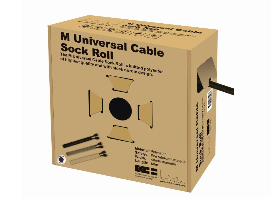 M UNIVERSAL CABLE SOCK ROLL BLACK 40MM-W 50M-L