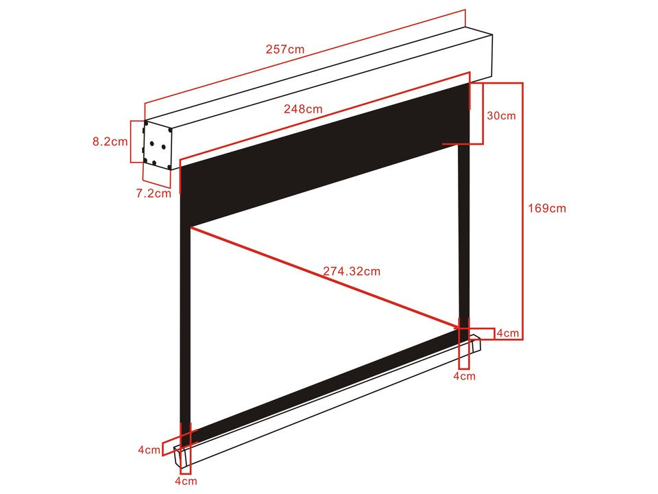 M 16:9 MOTORIZED PROJECTION SCREEN 240X135, 108" BLACK EDITION