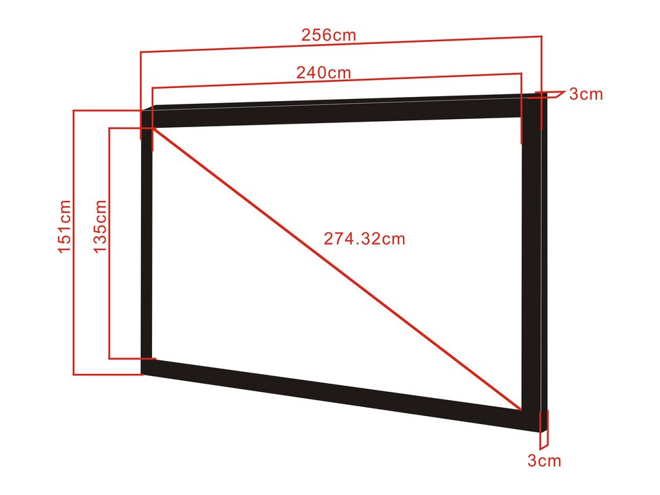 MB 16:9 FRAMED PROJECTION SCREEN 240X135, 108"