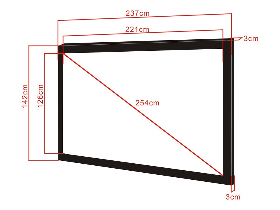 MB 16:9 FRAMED 100" PROJECTION SCREEN