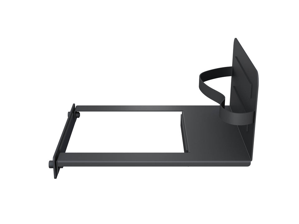 M MOTORIZED PUBLIC FLOORSTAND - SIDE SHELF MEDIAHOLDER