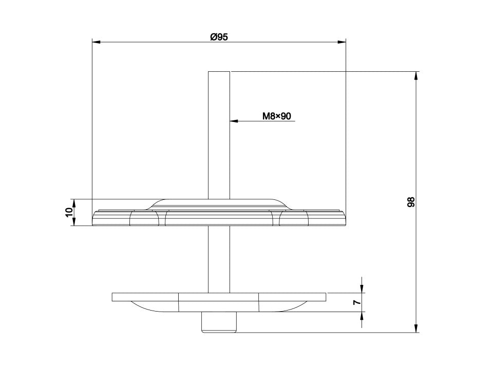 MB VESA DESKMOUNT OFFICELINE GROMMET BASE BLACK