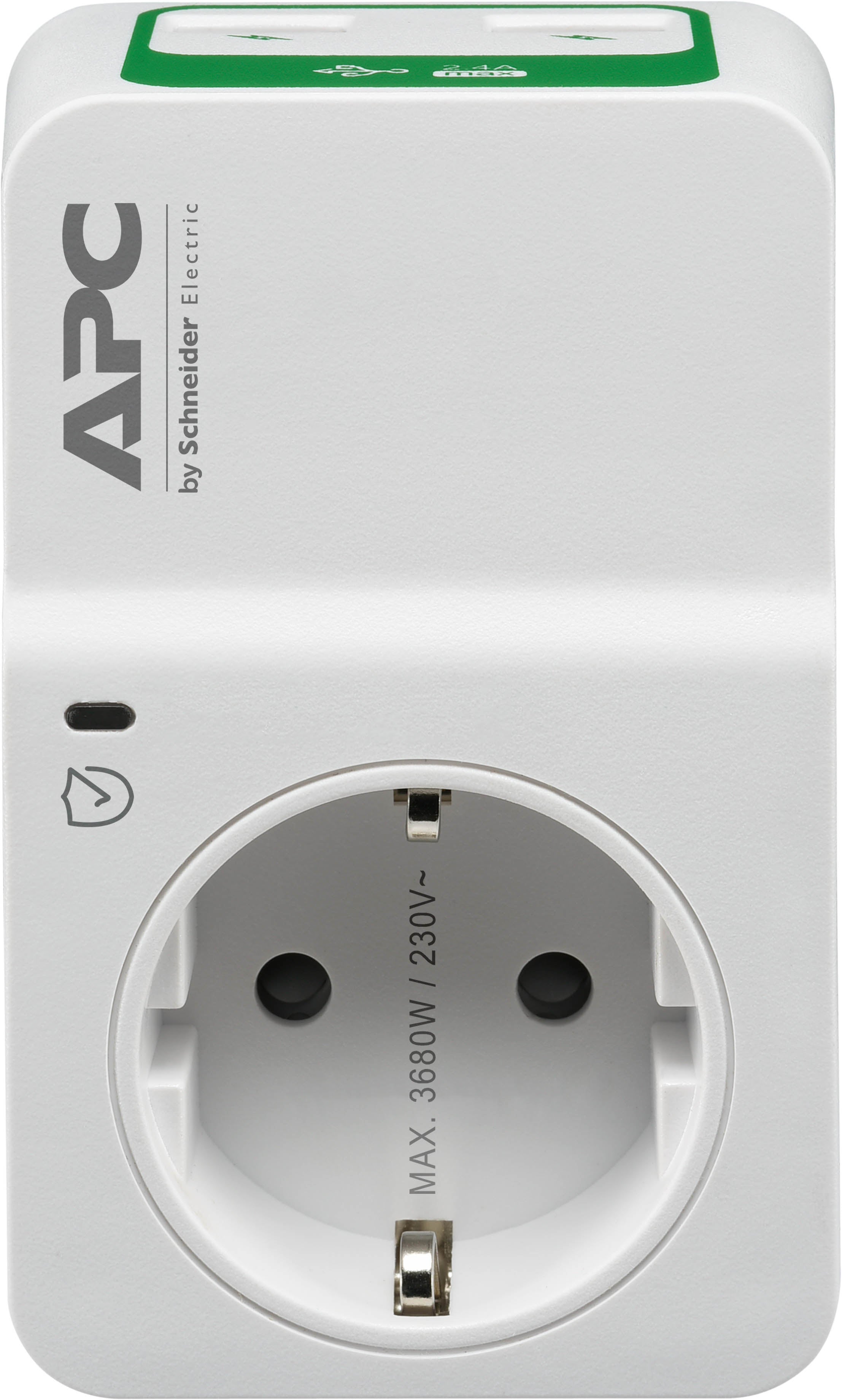 APC ESSENTIAL SURGEARREST 1 OUTLET 230V, 2 PORT USB CHARGER, GERMANY