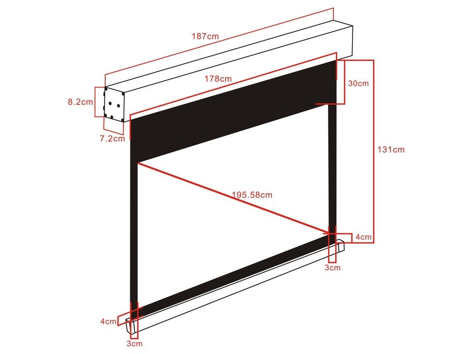 M 16:9 MOTORIZED PROJECTION SCREEN 172X97, 77" BLACK EDITION