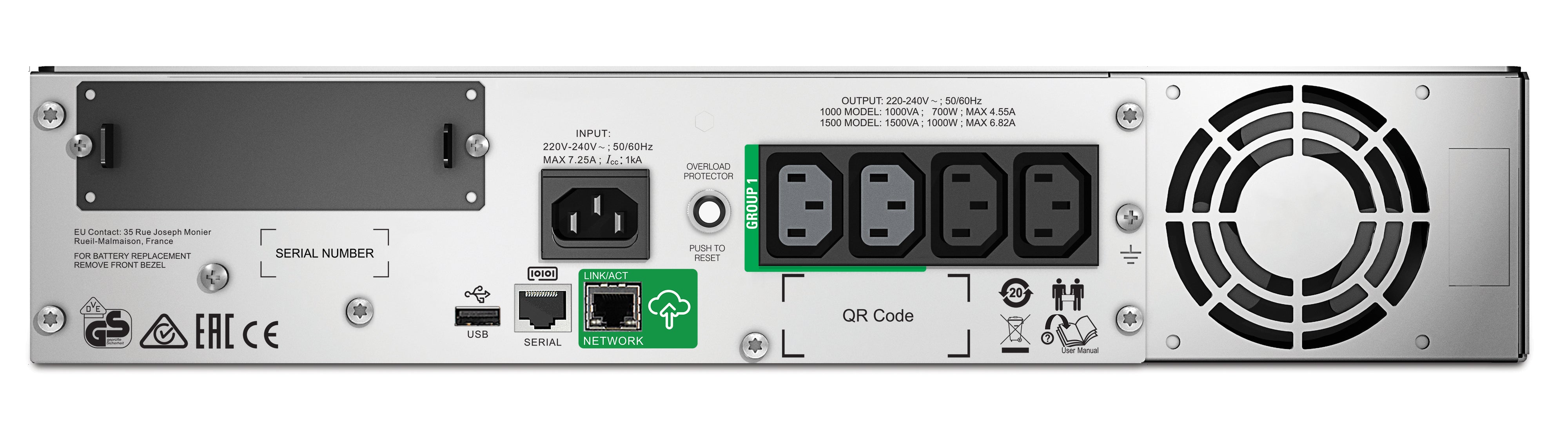 APC SMART-UPS 1500VA LCD RM 2U 230V WITH SMARTCONNECT