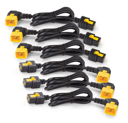 APC POWER CORD KIT (6 EA), LOCKING, C19 TO C20 (90 DEGREE), 0.6M