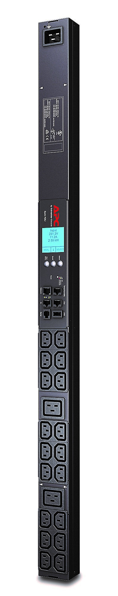 APC RACK PDU 2G, METERED, ZEROU,16A, 100-240V, (18) C13 & (2) C19