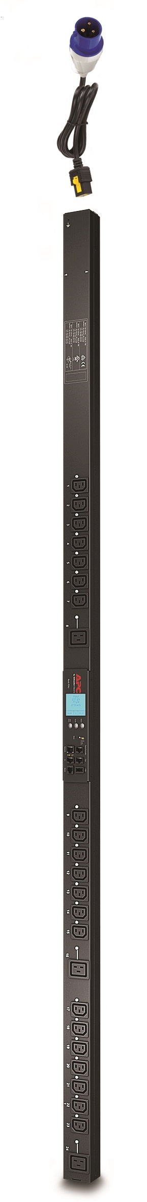 APC RACK PDU 2G, SWITCHED, ZEROU, 16A, 230V, (21) C13 & (3) C19, IEC309 CORD