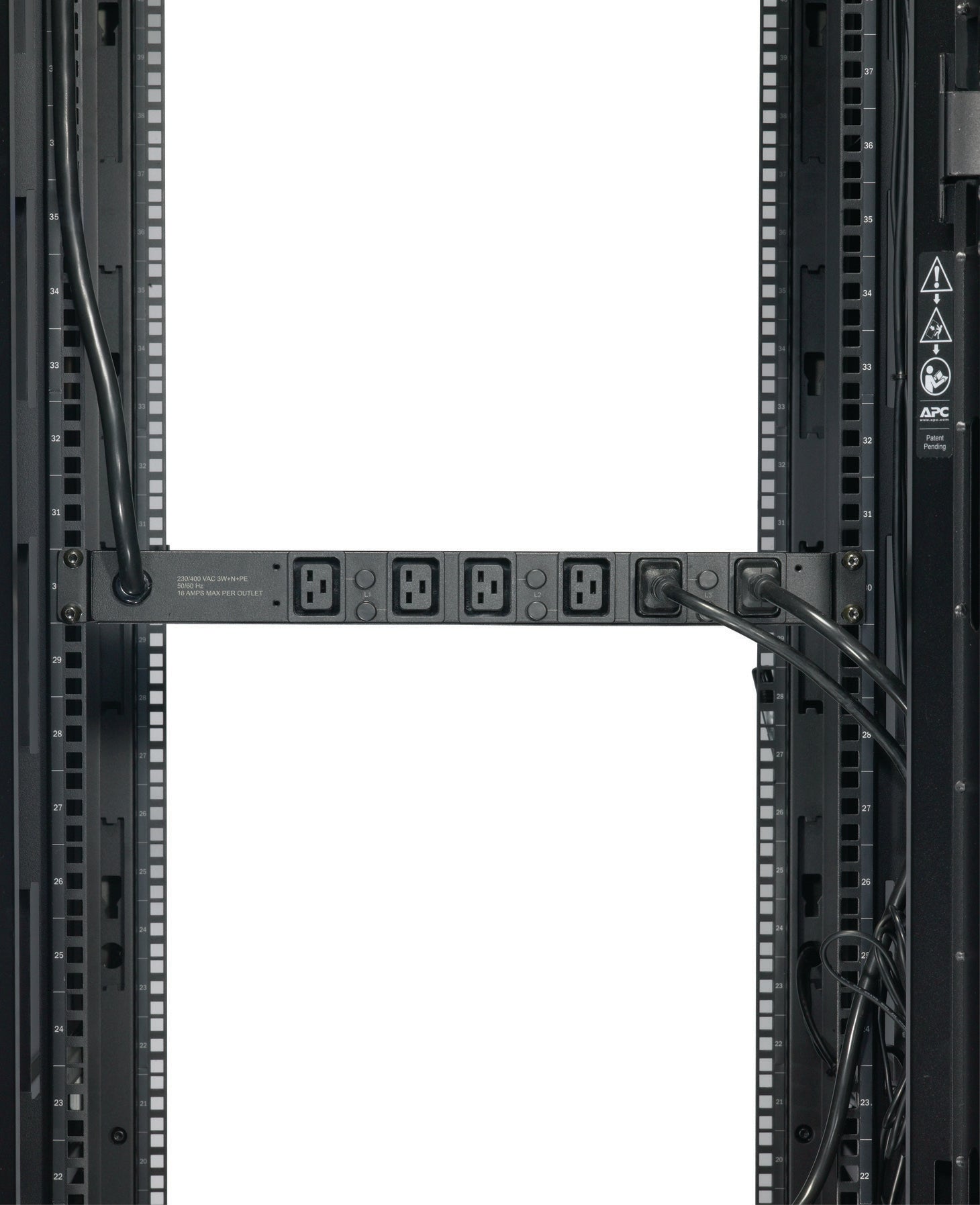 APC RACK PDU, BASIC, 1U, 22KW, 400V, (6) C19