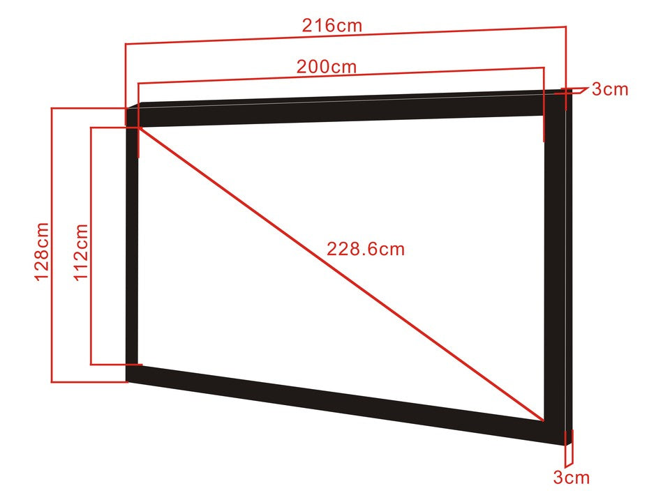 MB 16:9 FRAMED PROJECTION SCREEN 90"