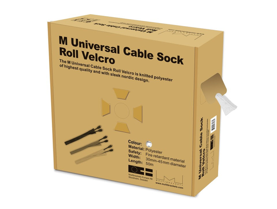 MB CABLE SOCK ROLL VELCRO WHITE 50M-L