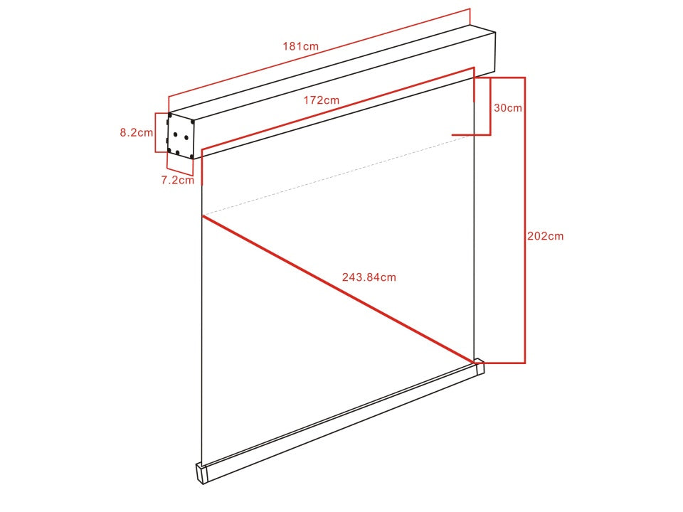 M 1:1 MANUAL PROJECTION SCREEN 172X172, 96" WHITE EDITION