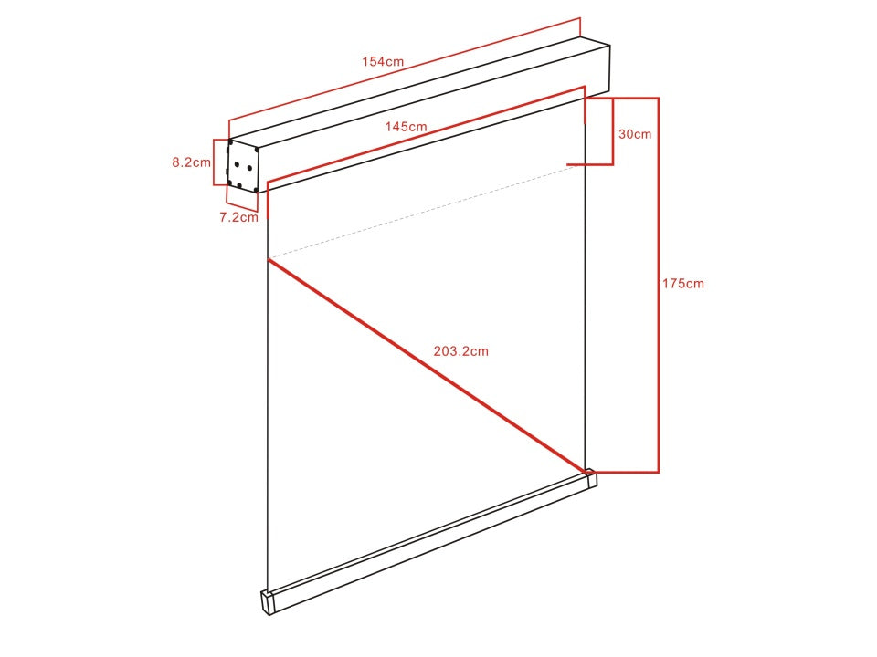 MB 1:1 MANUAL PROJECTION SCREEN 145X145, 80" WHITE EDITION